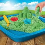 Kinetic Sand, Sandbox Playset with 1lb of Green Kinetic Sand and 3 Molds, for Ages 3 and Up thumbnail 7