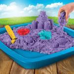 Kinetic Sand, Sandbox Playset with 1lb of Purple Kinetic Sand and 3 Molds, for Ages 3 and Up thumbnail 7