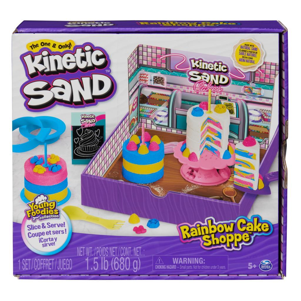 KINETIC SAND ARENA MÁGICA - RAINBOW CAKE SHOPPE - 680g de Arena Amarilla, Rosa, Azul y Blanca Aroma a Vainilla - Kit Manualidades Niños Juguetes Sensoriales - 6068029 - Juguetes Niños 5 Años + 