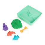 Kinetic Sand Zandbakset, 454 g groen speelzand, opbergzandbak, 4 vormen en gereedschap, zintuiglijk speelgoed thumbnail 7