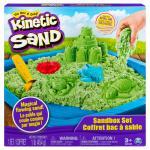Kinetic Sand, Sandbox Playset with 1lb of Green Kinetic Sand and 3 Molds, for Ages 3 and Up