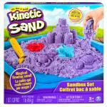 Kinetic Sand, Sandbox Playset with 1lb of Purple Kinetic Sand and 3 Molds, for Ages 3 and Up